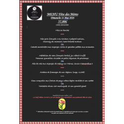 Menu fête des mères 2026